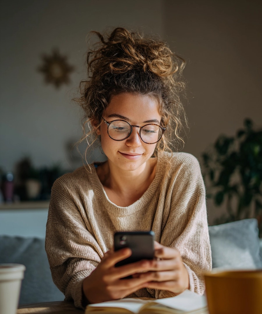 Recruteuse dédiée gérant un vivier de candidats depuis son smartphone dans le cadre d’un RPO.